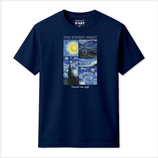 Musee DArt Musee D'Art Men's Vincent Van Gogh - The Starry Night T-Shirt in Navy - 2