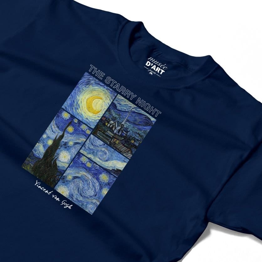 Musee DArt Musee D'Art Men's Vincent Van Gogh - The Starry Night T-Shirt in Navy - 4