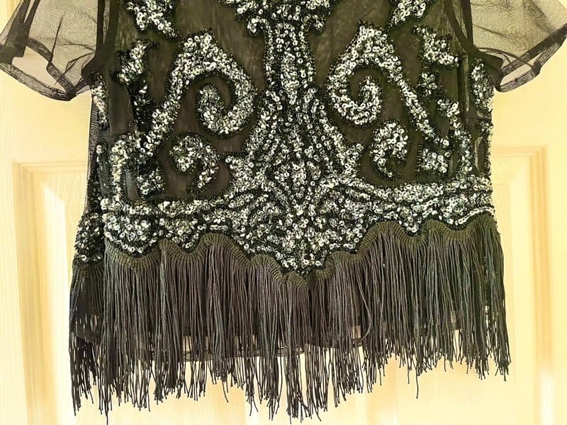 ASOS Black & Silver Sequin Embellished Sheer Top