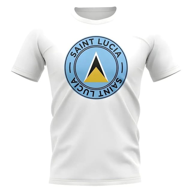 St Lucia St Lucia Men's Mens Saint Lucia Football Badge T-Shirt in White - 2