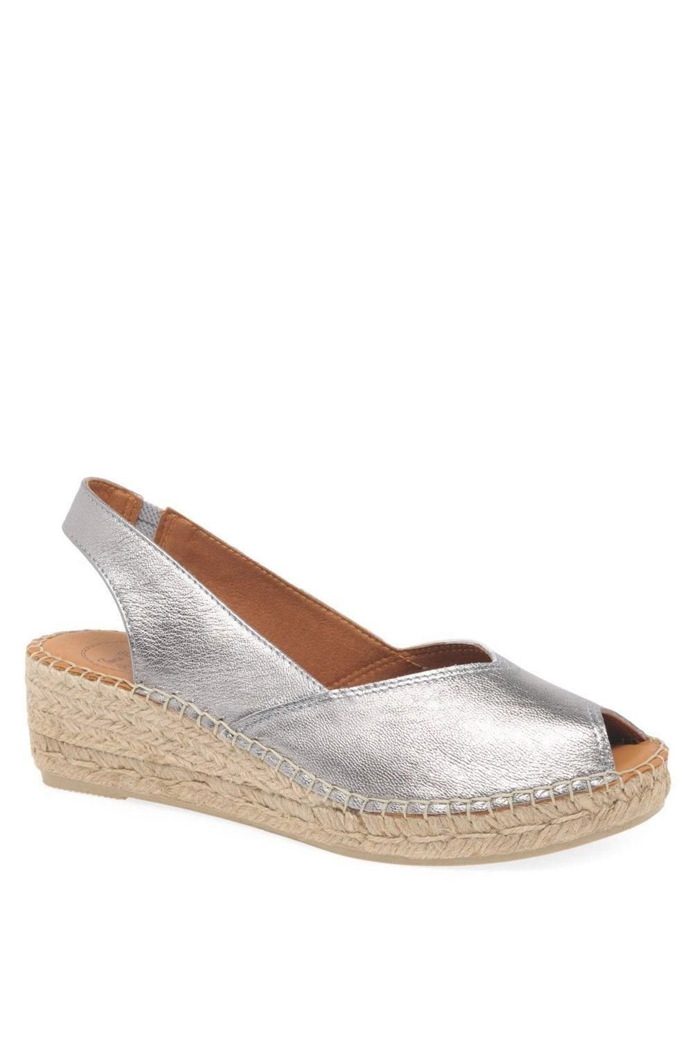 Toni Pons Toni Pons Women's 'Bernia' Wedge Heel Espadrilles Sandals in Silver - 4