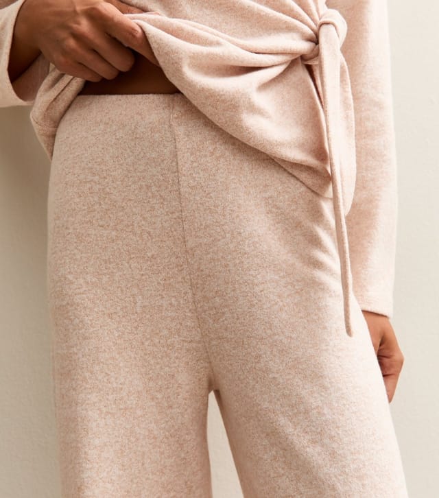 New Look Women's Light Pink Soft Touch Wide Leg Trousers New Look - 2