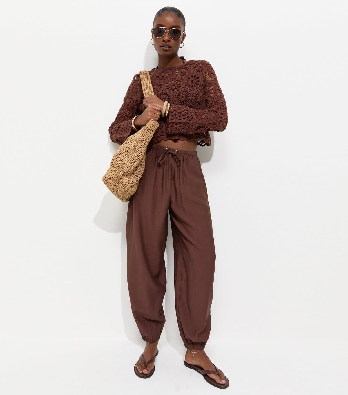 New Look New Look Mink Textured Cuffed Trousers