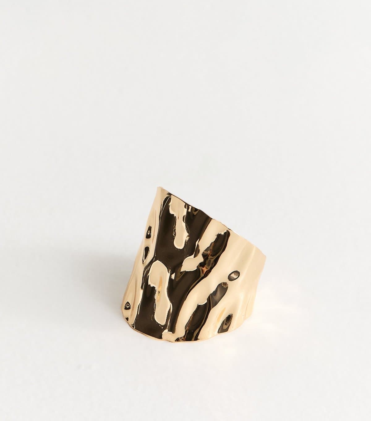 New Look Gold Tone Extra Wide Beaten Texture Cuff New Look