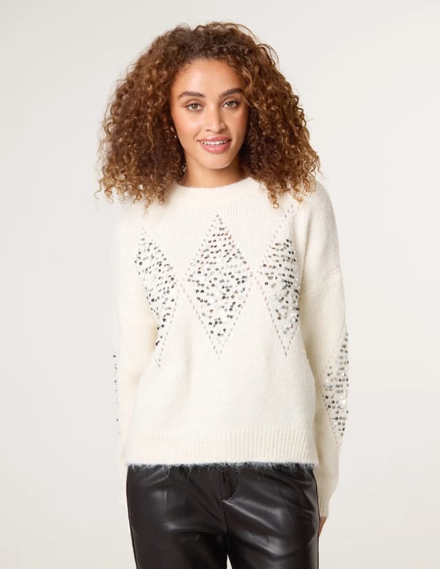 Blue Vanilla Diamond Sequin Jumper - 3