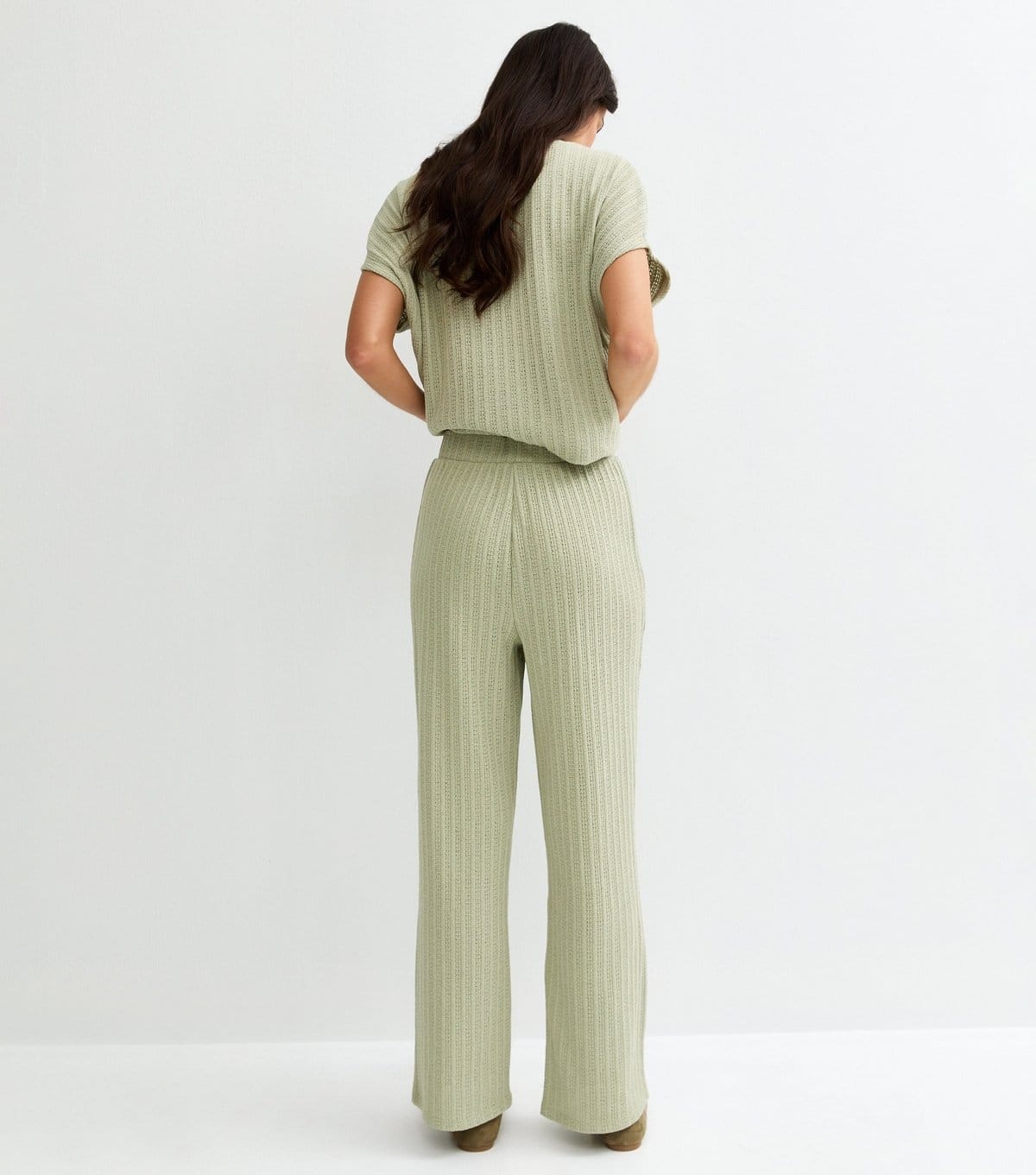 New Look Women's Light Green Textured Soft Touch Trousers New Look - 4