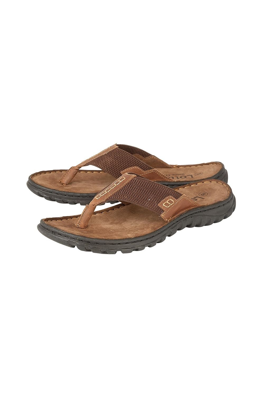 Lotus Lotus Men's Tan 'Ainsley' Leather Toe-Post Sandals - 2