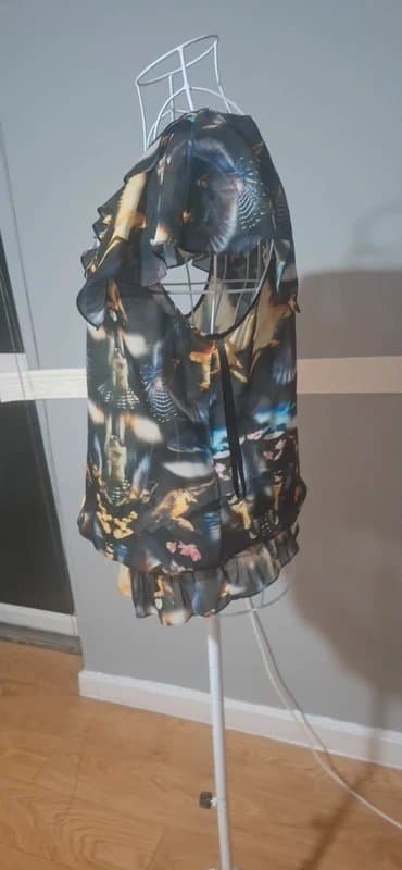 Ted Baker Ted Baker Bird Print Chiffon Blouse – Size 2 / Approx UK 10