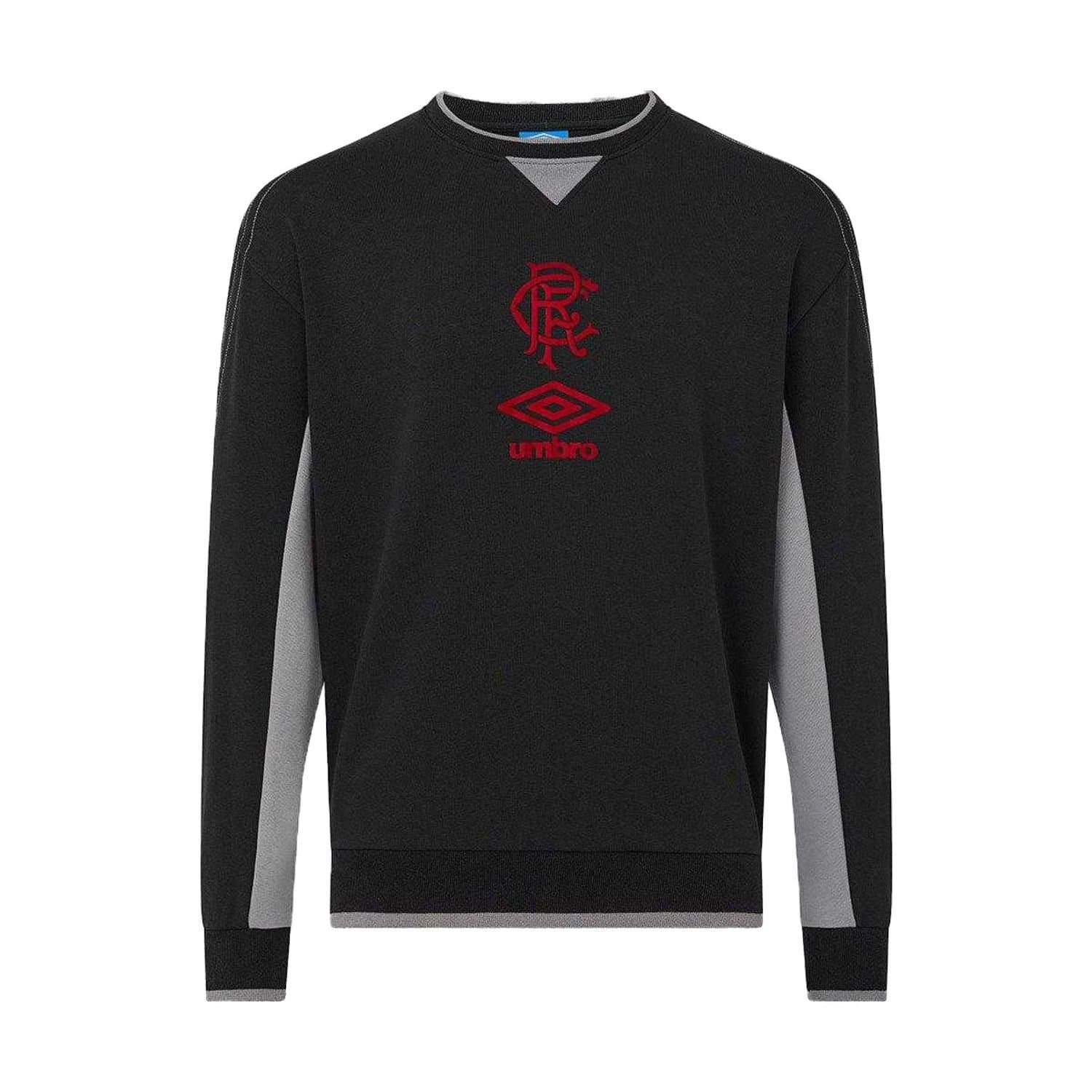 Umbro Umbro Men's Rangers FC Crew Neck Travel Sweatshirt in Black