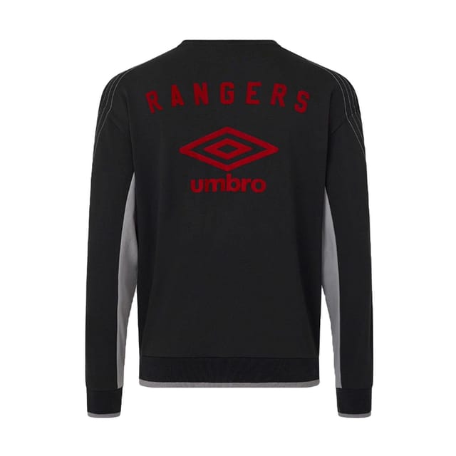 Umbro Umbro Men's Rangers FC Crew Neck Travel Sweatshirt in Black - 2