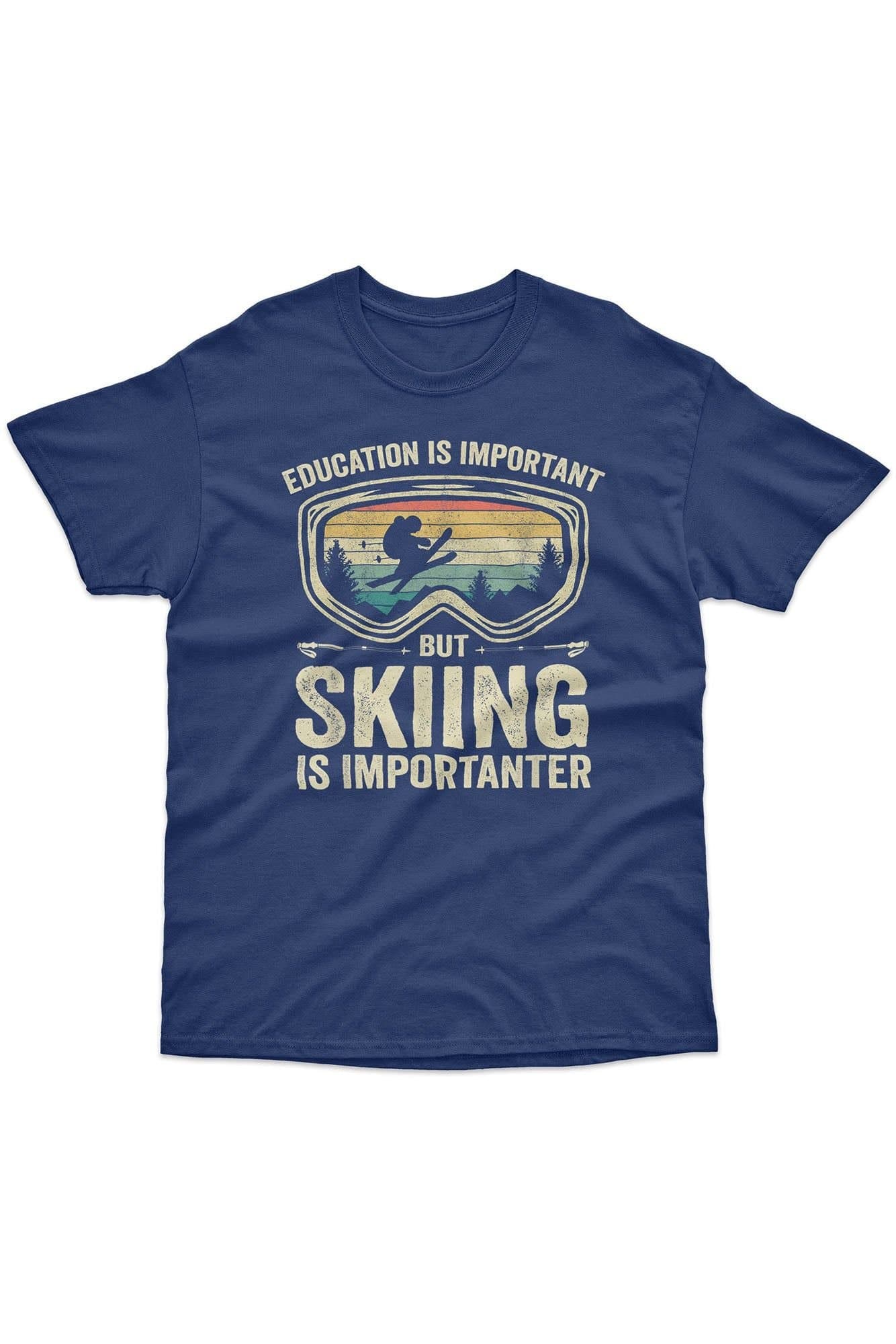 Bad Zebedee Bad Zebedee Men's Skiing Is Importenter T-Shirt in Navy