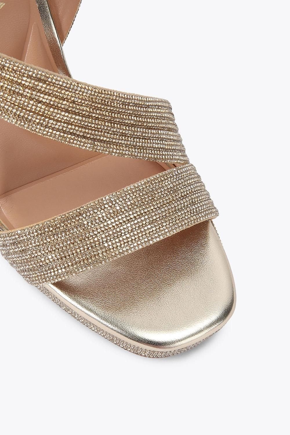 Carvela Carvela Women's 'Gala Wedge Jewel 110' Fabric Sandals in Gold - 4