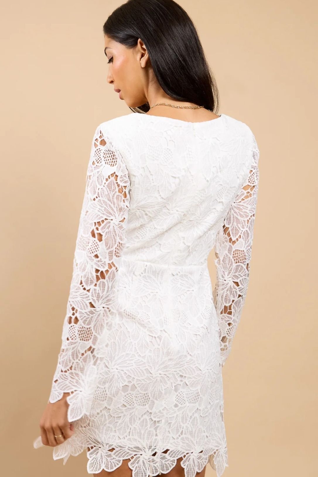 Little Mistress Little Mistress Women's White Crochet Mini Dress - 2