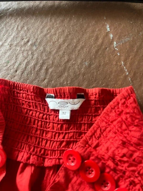 New Look Ruched Red Mini Skirt