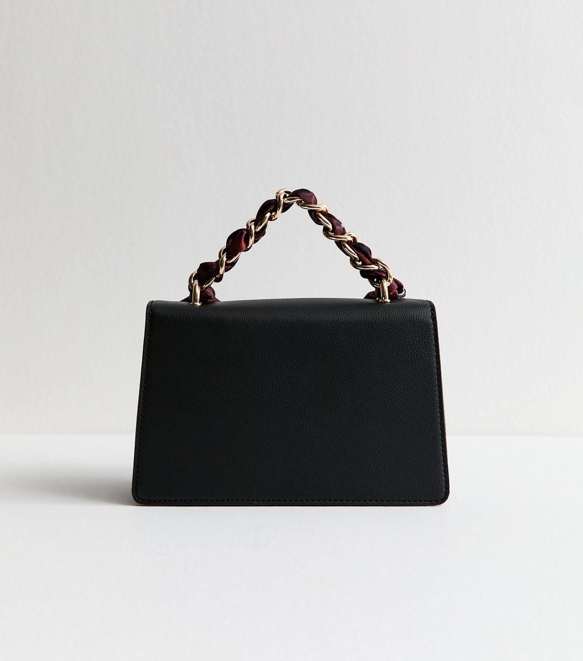 New Look Black Faux Leather Scarf Handle Cross Body Bag Vegan New Look - 4