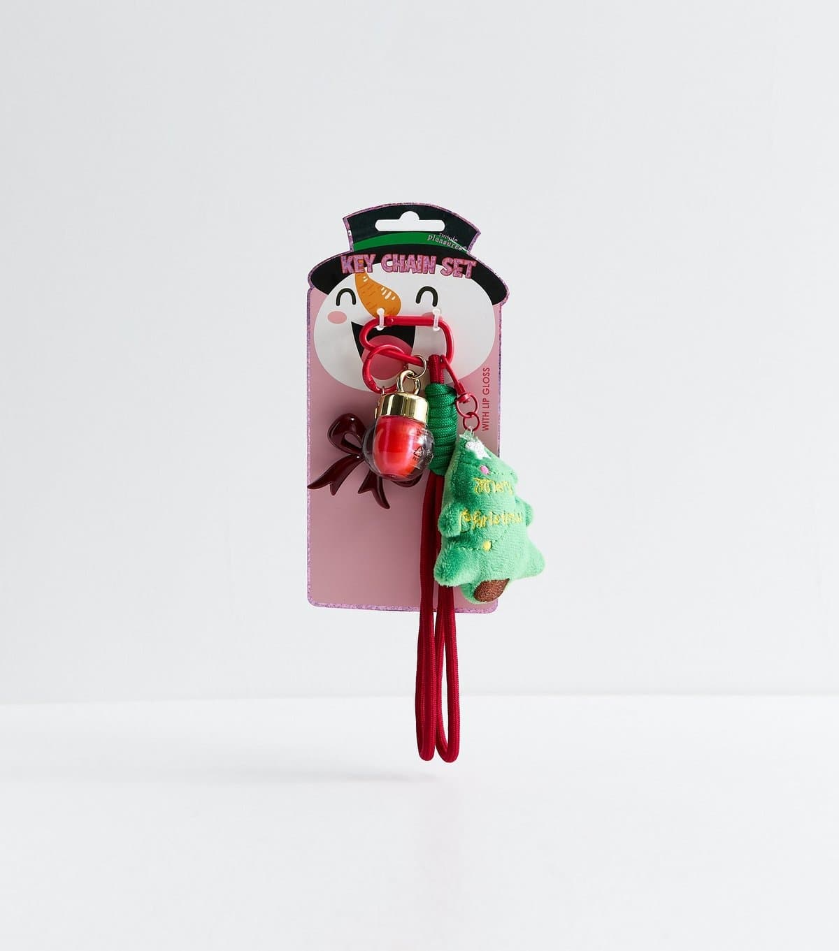 New Look Pink Christmas Tree Lip Gloss Bag Charm New Look