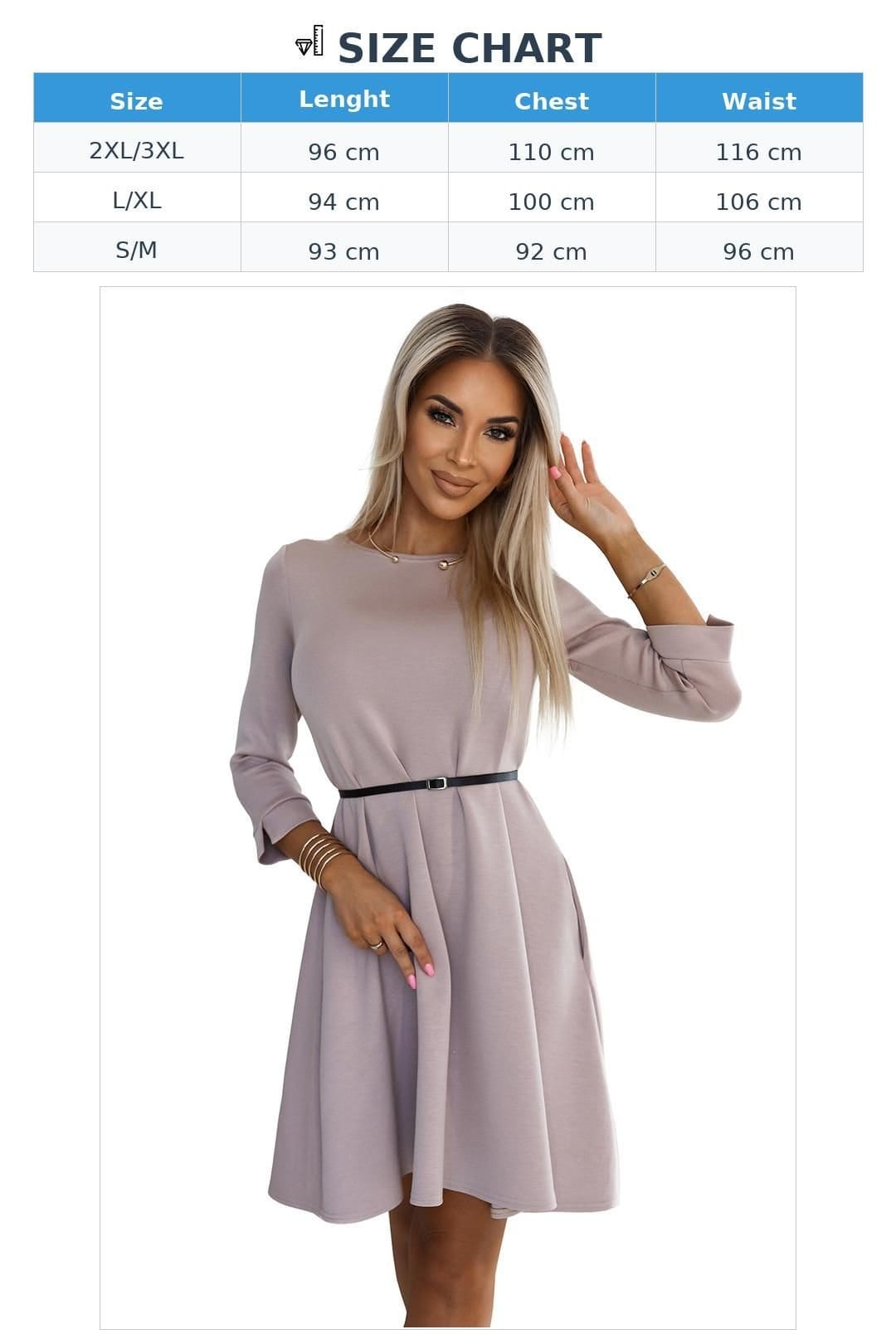 Love Lace Love Lace Women's Mauve Trapezoid Elastic Day Dress with Pockets - 4