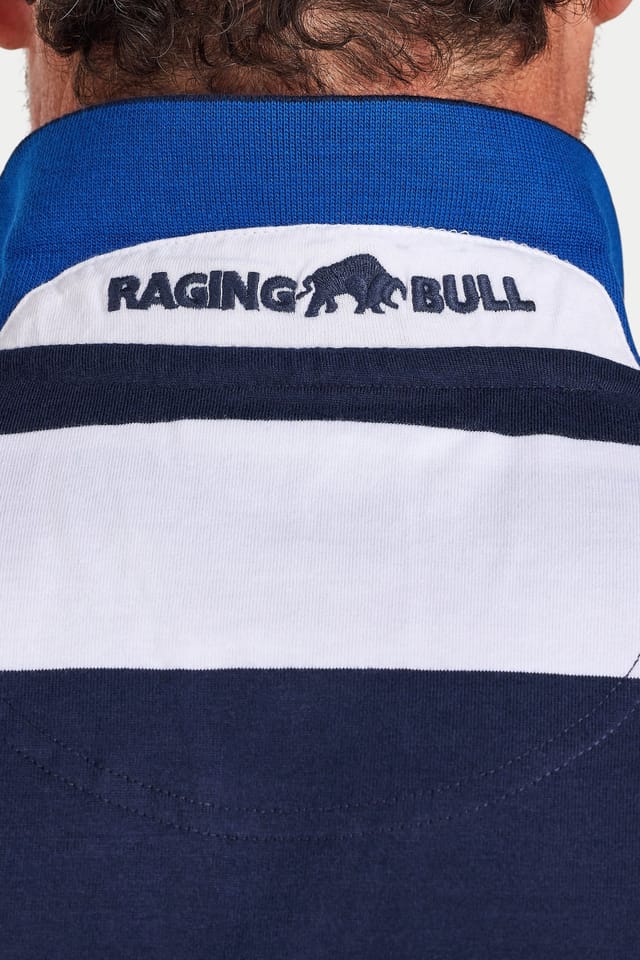 raging bull Raging Bull Men's Classic Jersey Contrast Panel Polo in Navy - 3