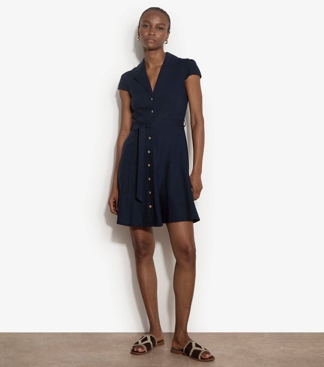 Apricot Women's Navy Collared Mini Shirt Dress Apricot New Look - 2