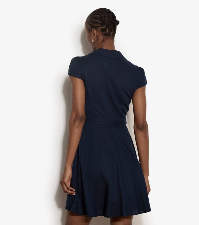 Apricot Women's Navy Collared Mini Shirt Dress Apricot New Look - 3