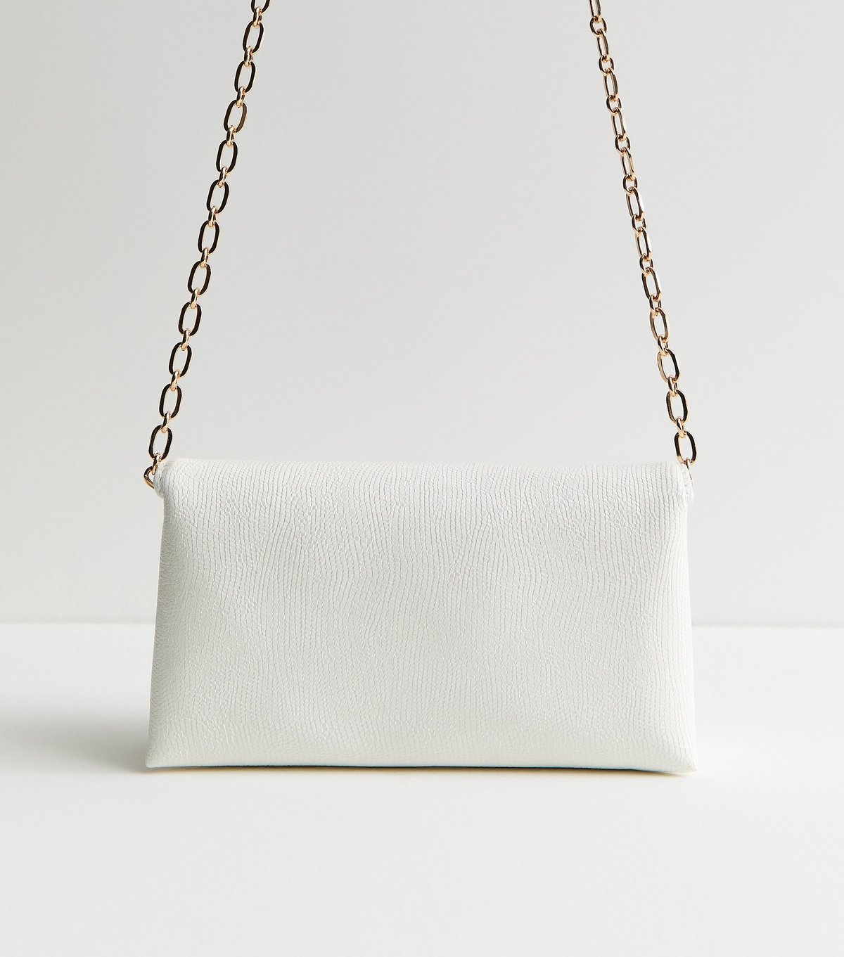 New Look White Lizard Effect Faux Leather Clutch New Look - 4