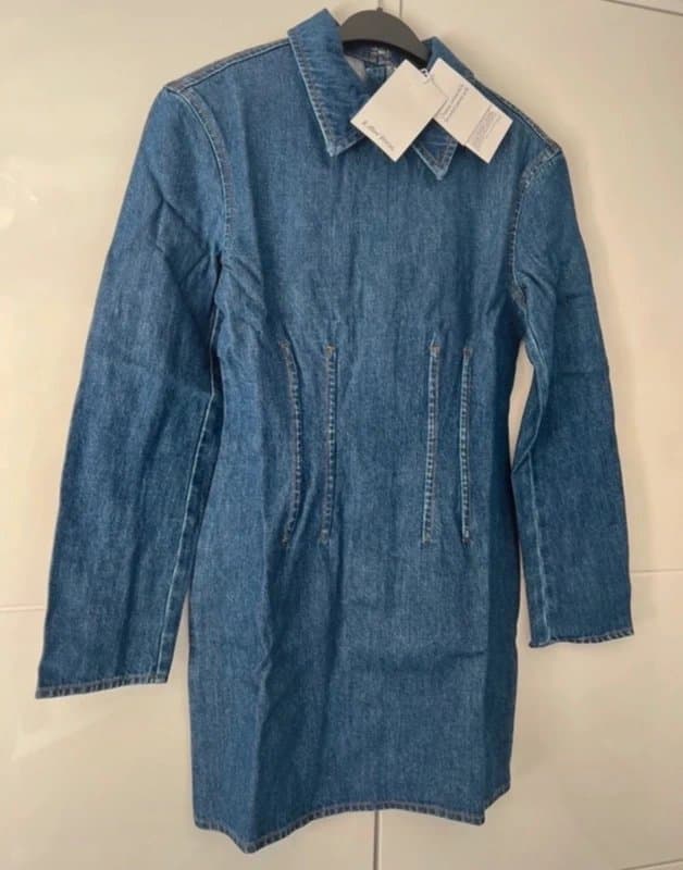 & Other Stories Cute & Other Stories long sleeve denim dress with tailored waist and classic collar