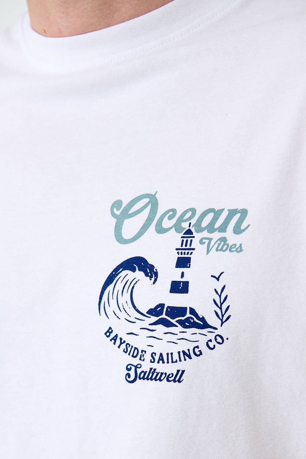 Saltwell Saltwell Men's Graphic Print Cotton T-Shirt in White - 4