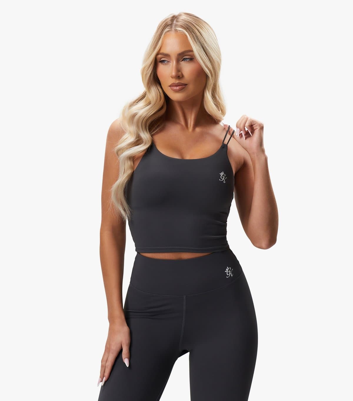 Gym King Women's Dark Grey Longline Strappy Sports Bra Gym King New Look