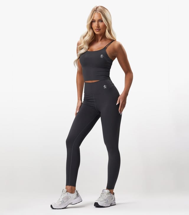 Gym King Women's Dark Grey Longline Strappy Sports Bra Gym King New Look - 2
