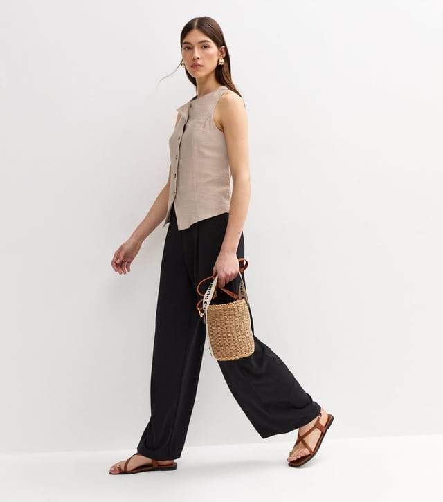 New Look Women's Stone Sleeveless Crew Neck Waistcoat New Look - 3