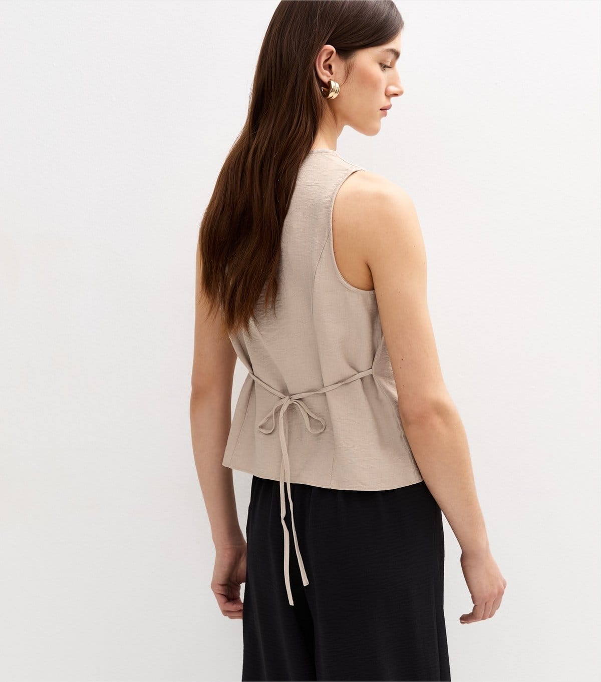 New Look Women's Stone Sleeveless Crew Neck Waistcoat New Look - 4