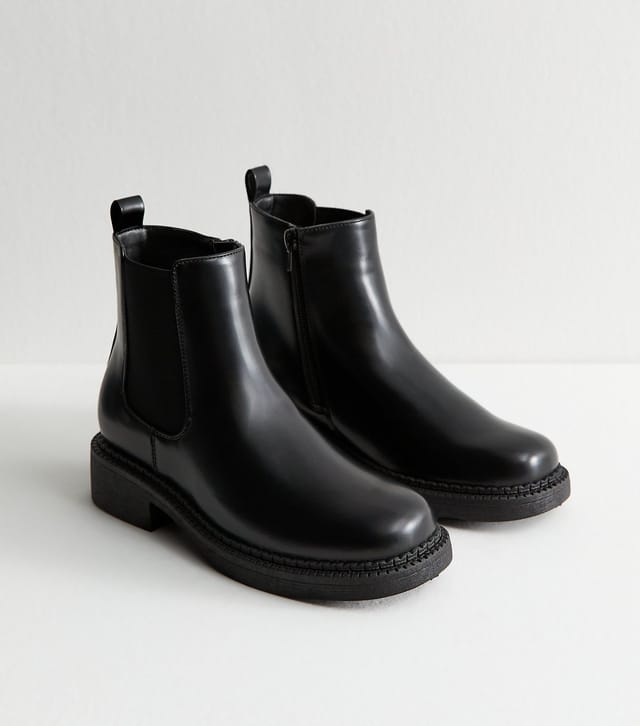 New Look Women's Black Faux Leather Chelsea Ankle Boots New Look - 3