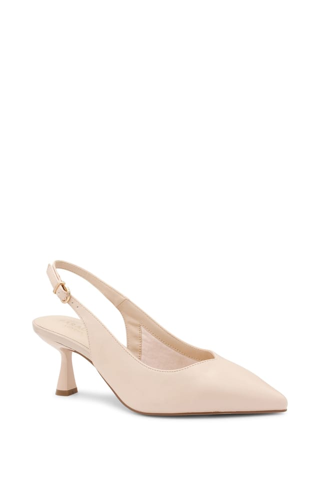 Paradox London Paradox London Women's 'Kelsey' Faux Leather Block Heel Slingback Court Shoe in Nude - 2
