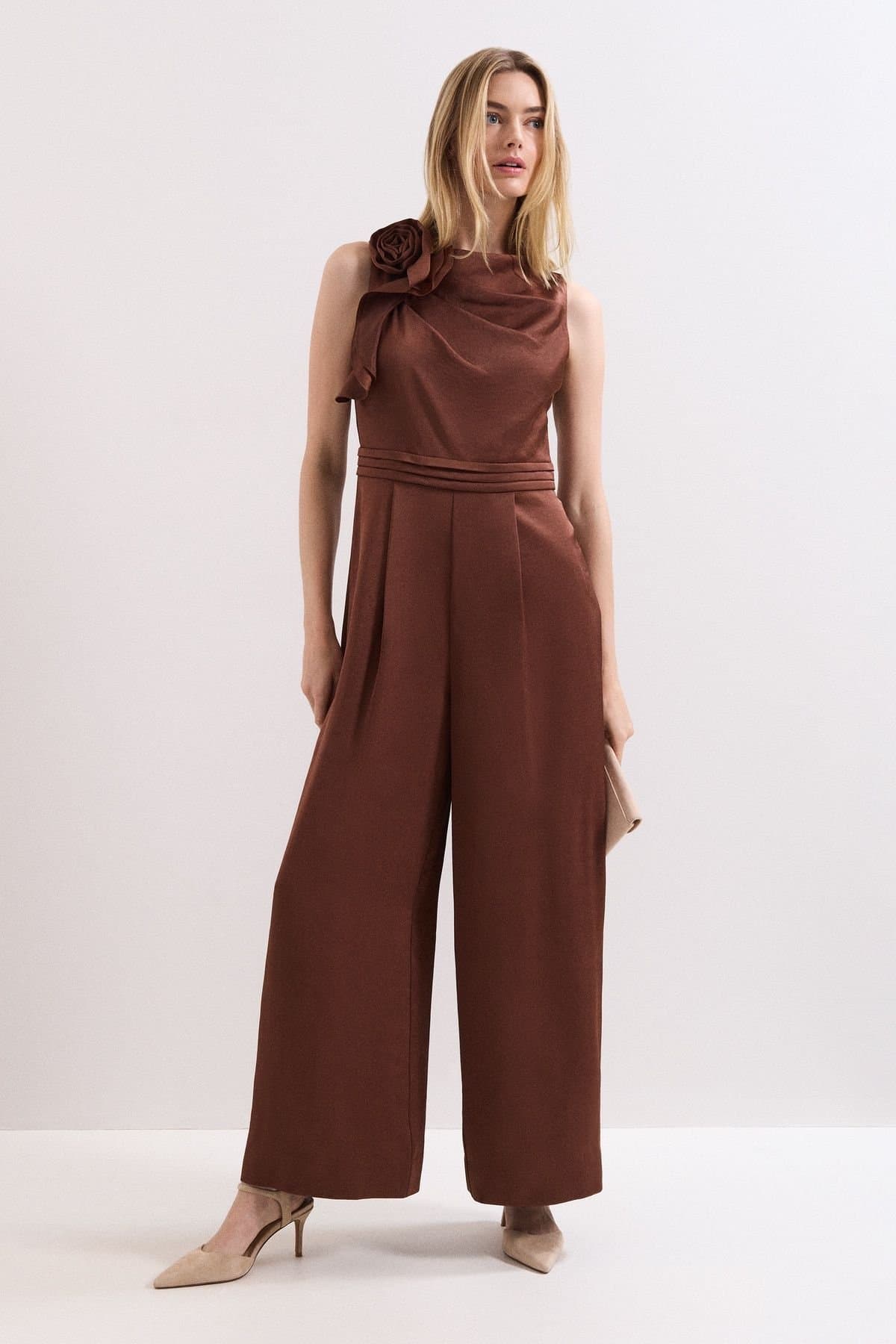 Phase Eight Phase Eight Women's lora Wide-Leg Jumpsuit in Chocolate