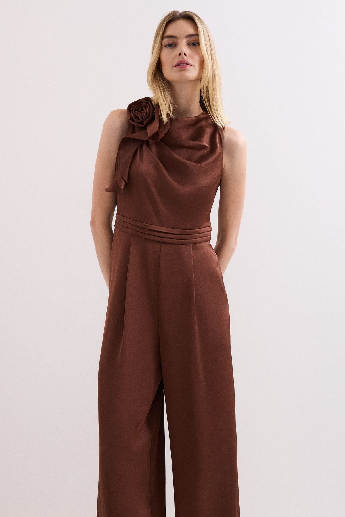 Phase Eight Phase Eight Women's lora Wide-Leg Jumpsuit in Chocolate - 3