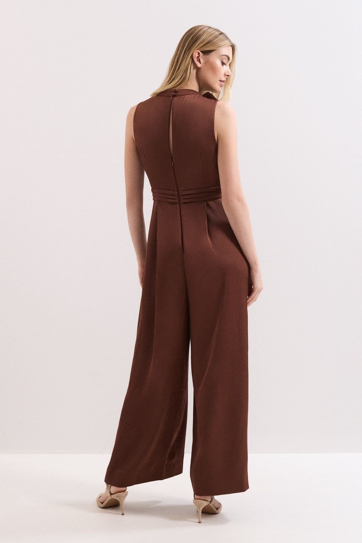 Phase Eight Phase Eight Women's lora Wide-Leg Jumpsuit in Chocolate - 4