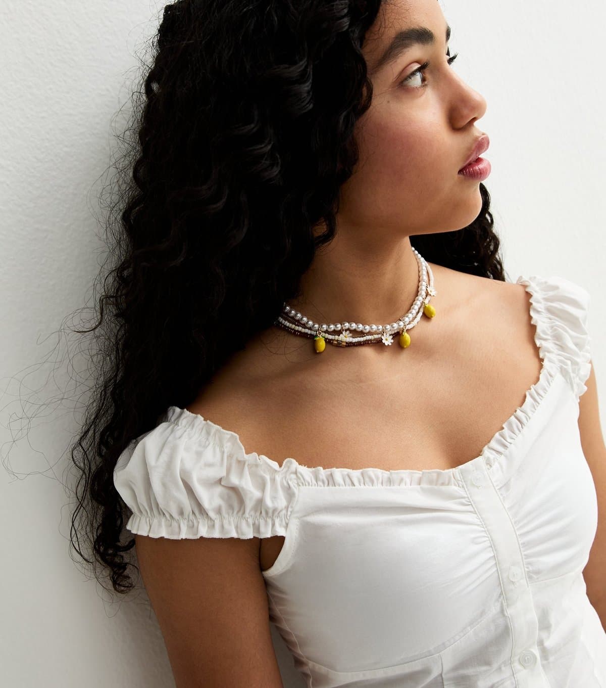 New Look New Look White Cotton V-Neck Top