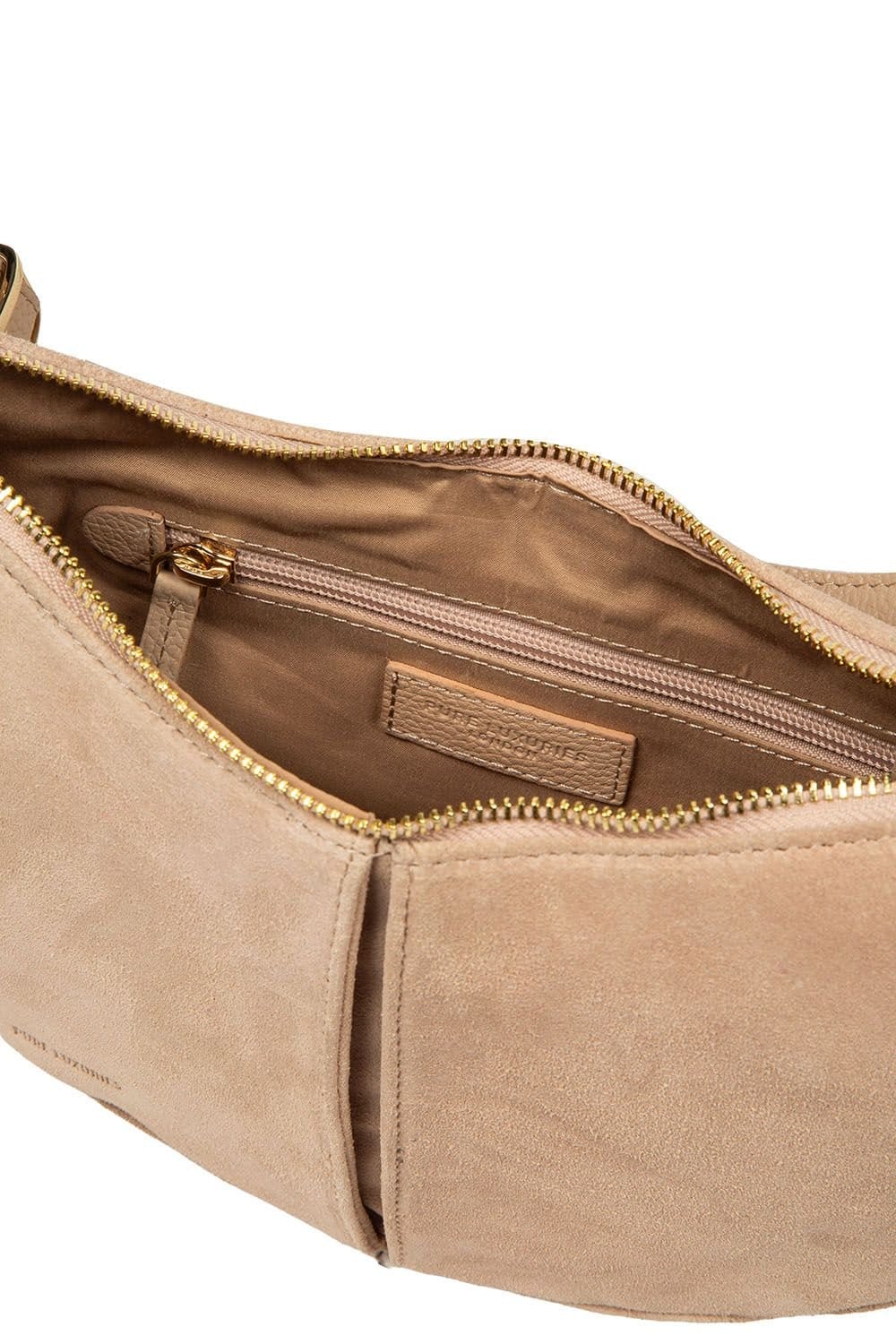 Pure Luxuries London Pure Luxuries London Women's 'Johanna' Suede Evening Bag in Beige - 4