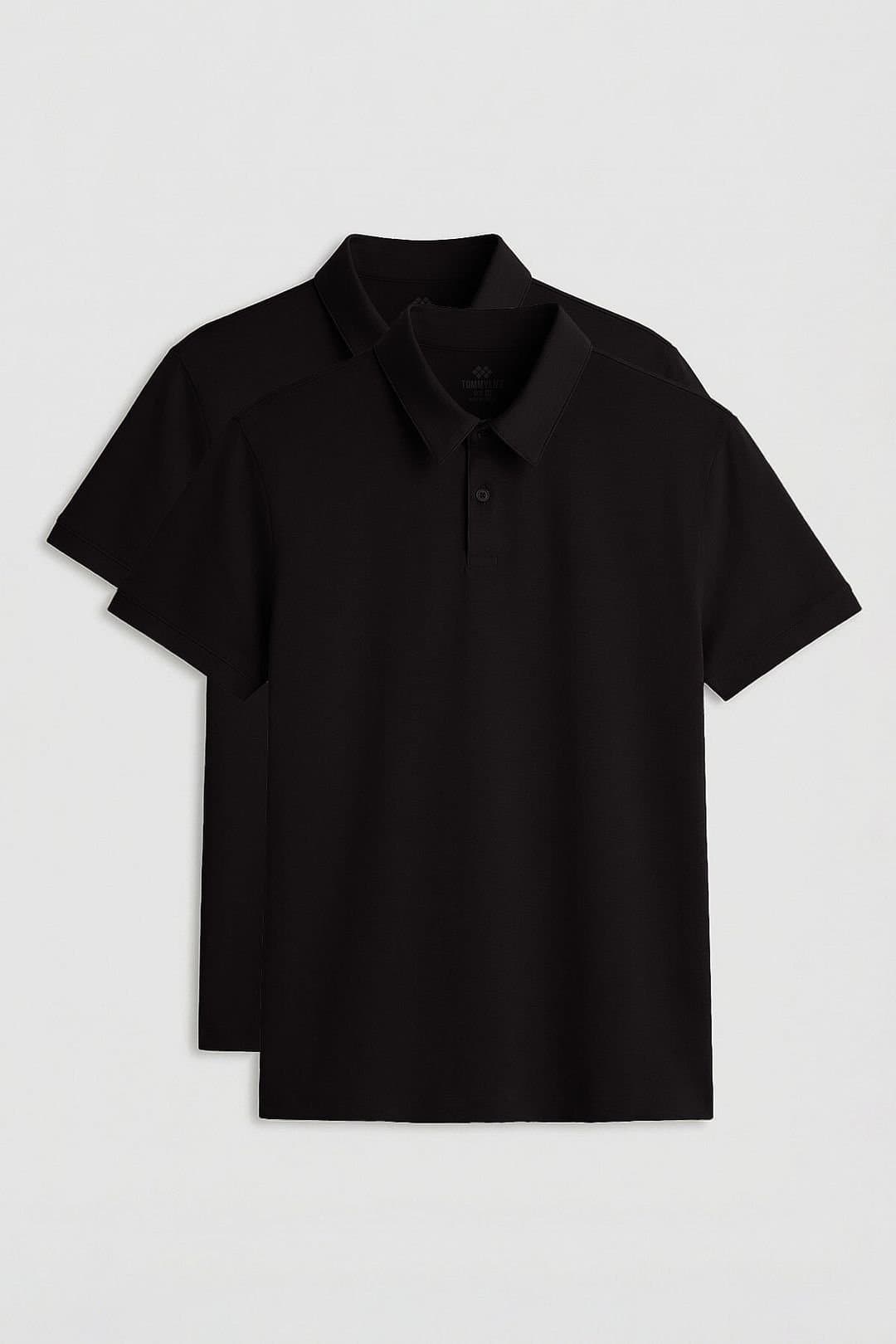 Tommy Life Tommy Life Men's Cotton-Elastane Polo T-Shirt in Black