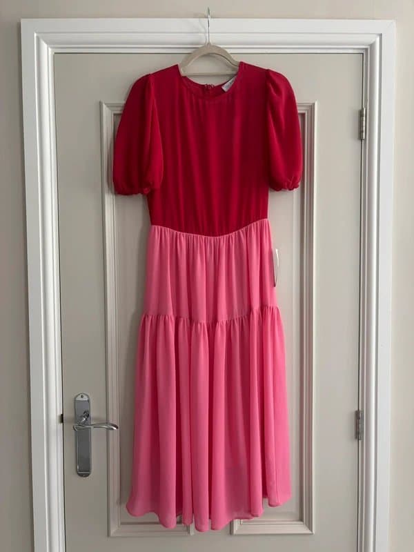 Never Fully Dressed Never Fully Dressed  Red and Pink Maxi Dress,Size 8