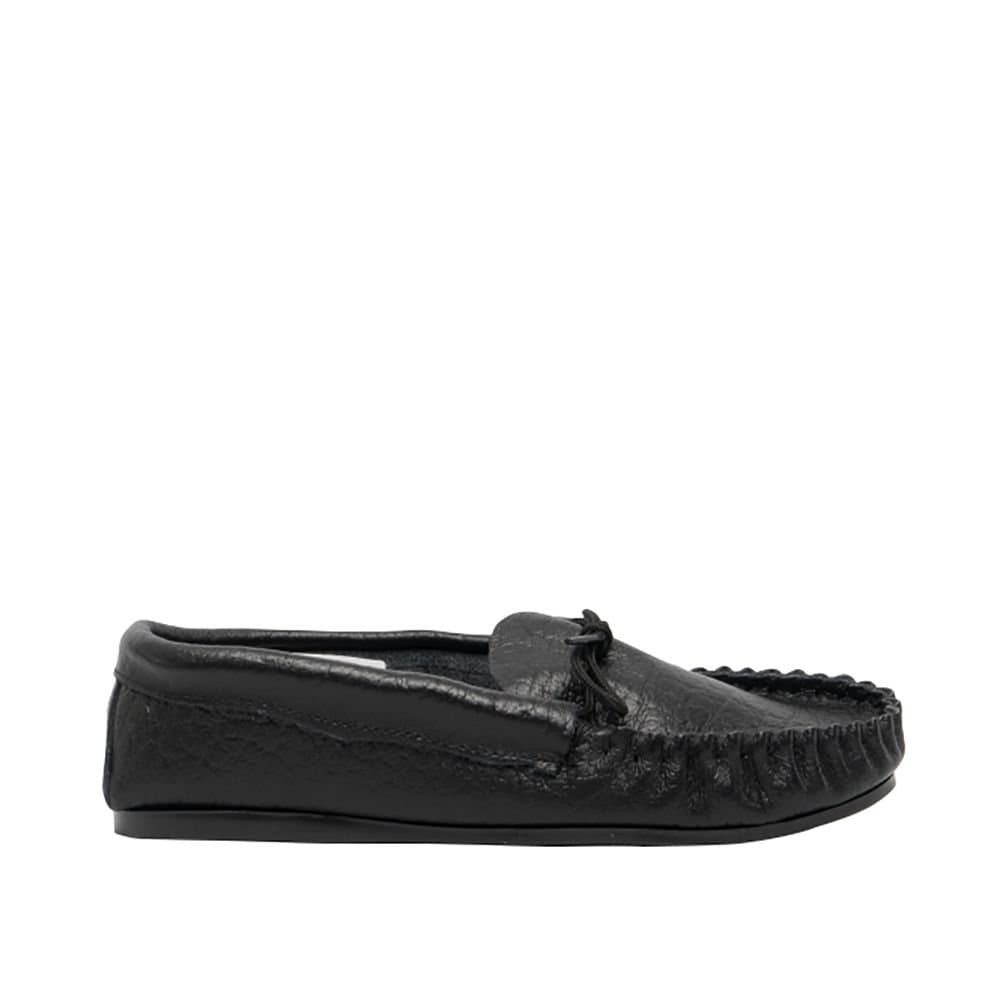 Mokkers Mokkers Men's Gordon Softie Leather Moccasin Slippers in Black