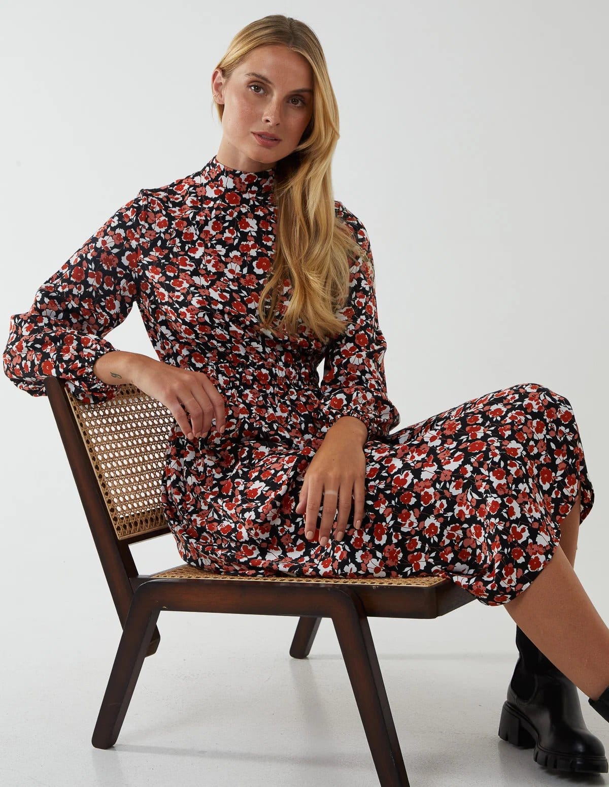Blue Vanilla Drawstring Sleeve Elasticated Midi Dress - 4