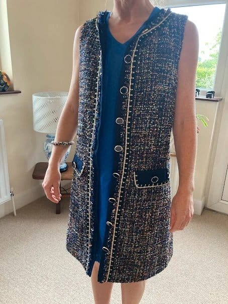 Next Multi Wool-Blend Tweed Sleeveless Dress or Long Waistcoat