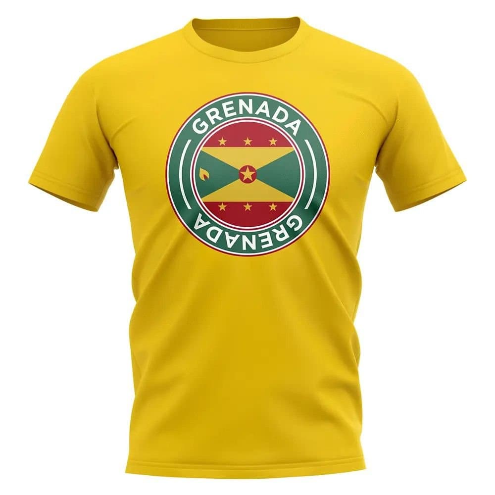 Grenada Grenada Men's Personalised Football Badge T-Shirt in Yellow