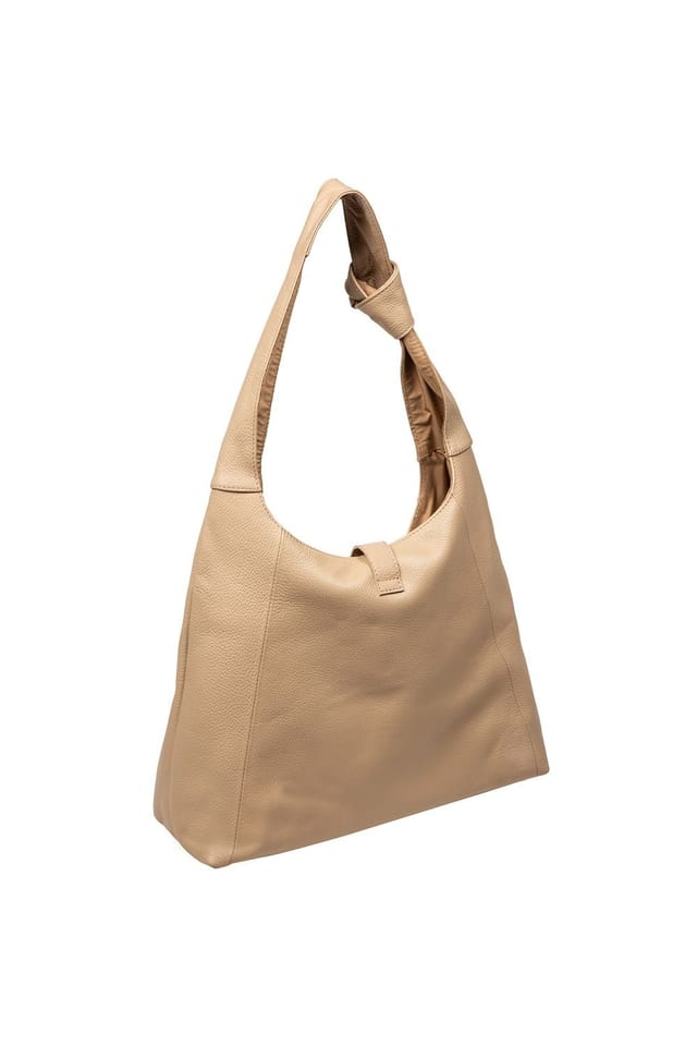 Pure Luxuries London Pure Luxuries London Women's 'Grace' Leather Shoulder Bag in Beige - 3