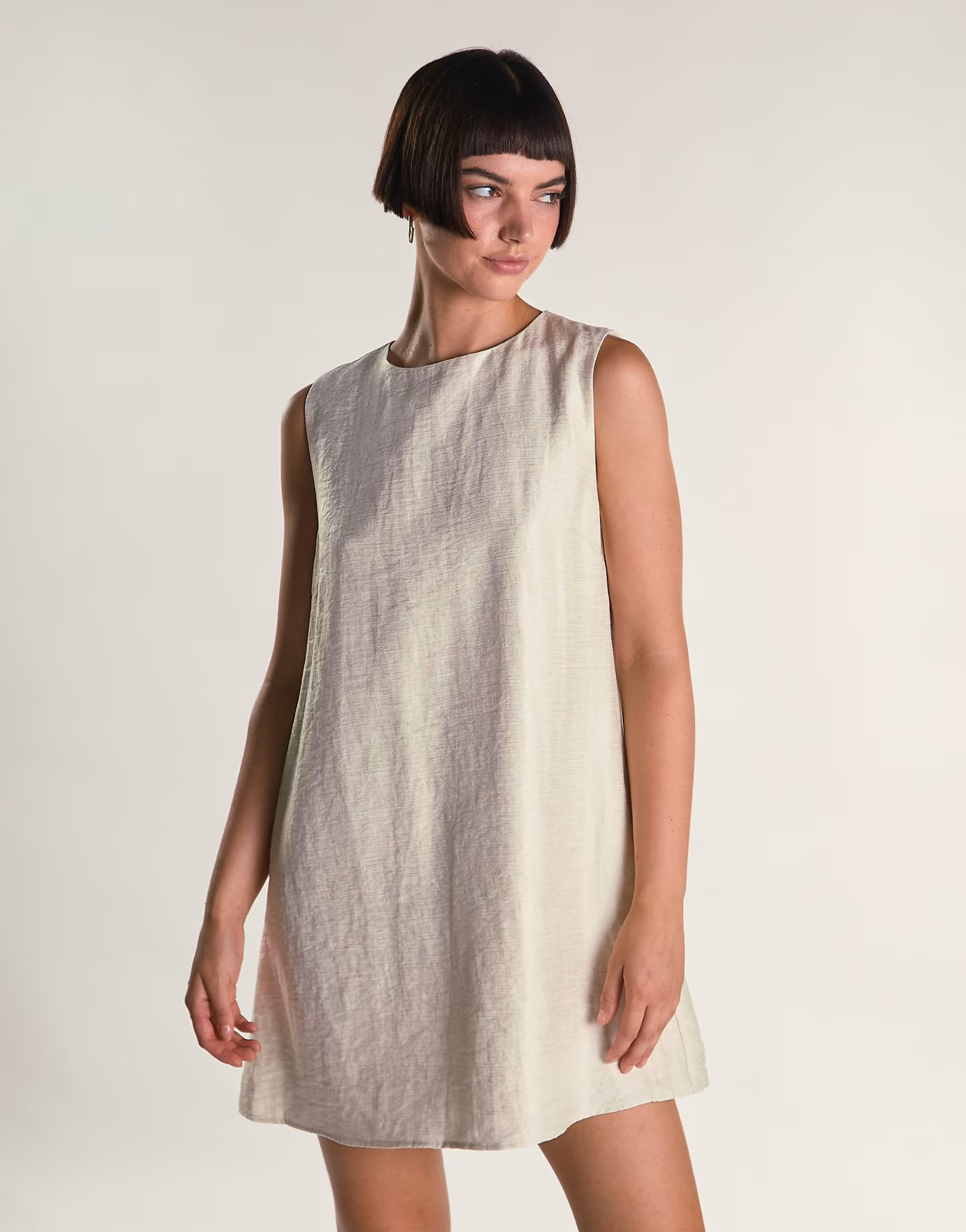 ASOS Glamorous Mini shift dress in cream shimmer