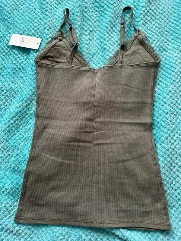 Hollister cute #pastelgreen #khaki  #vneck lace Cami!