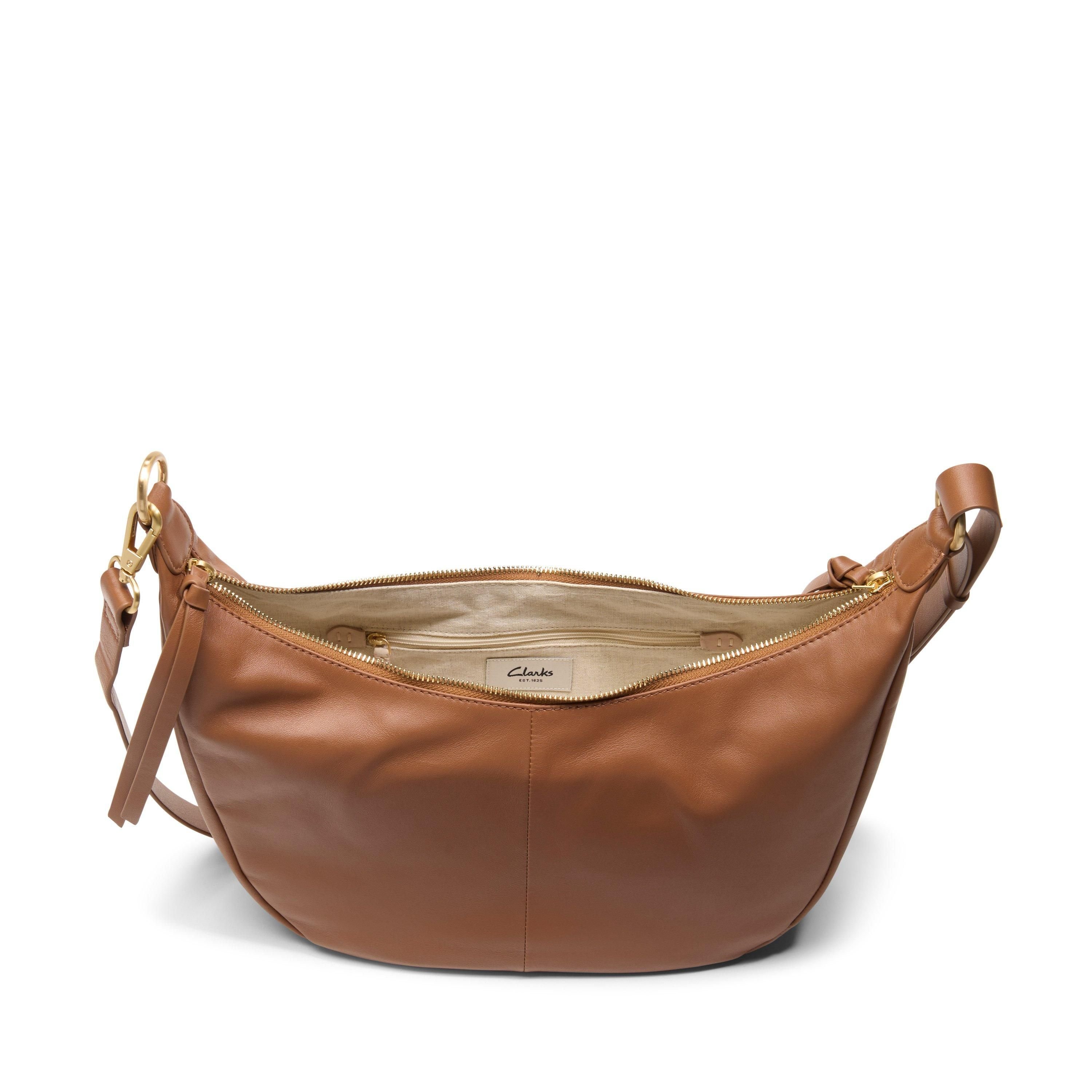 Clarks Clarks Women's Willow Moon Tan Leather Shoulder Bag, Cross Body Bag in Brown - 4