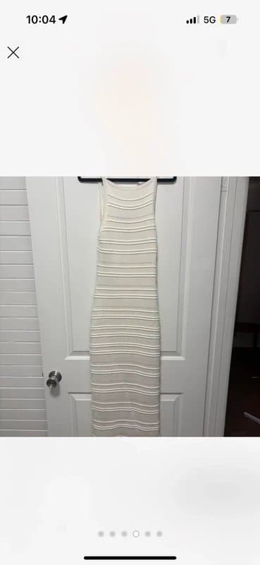 Bershka White knit maxi dress