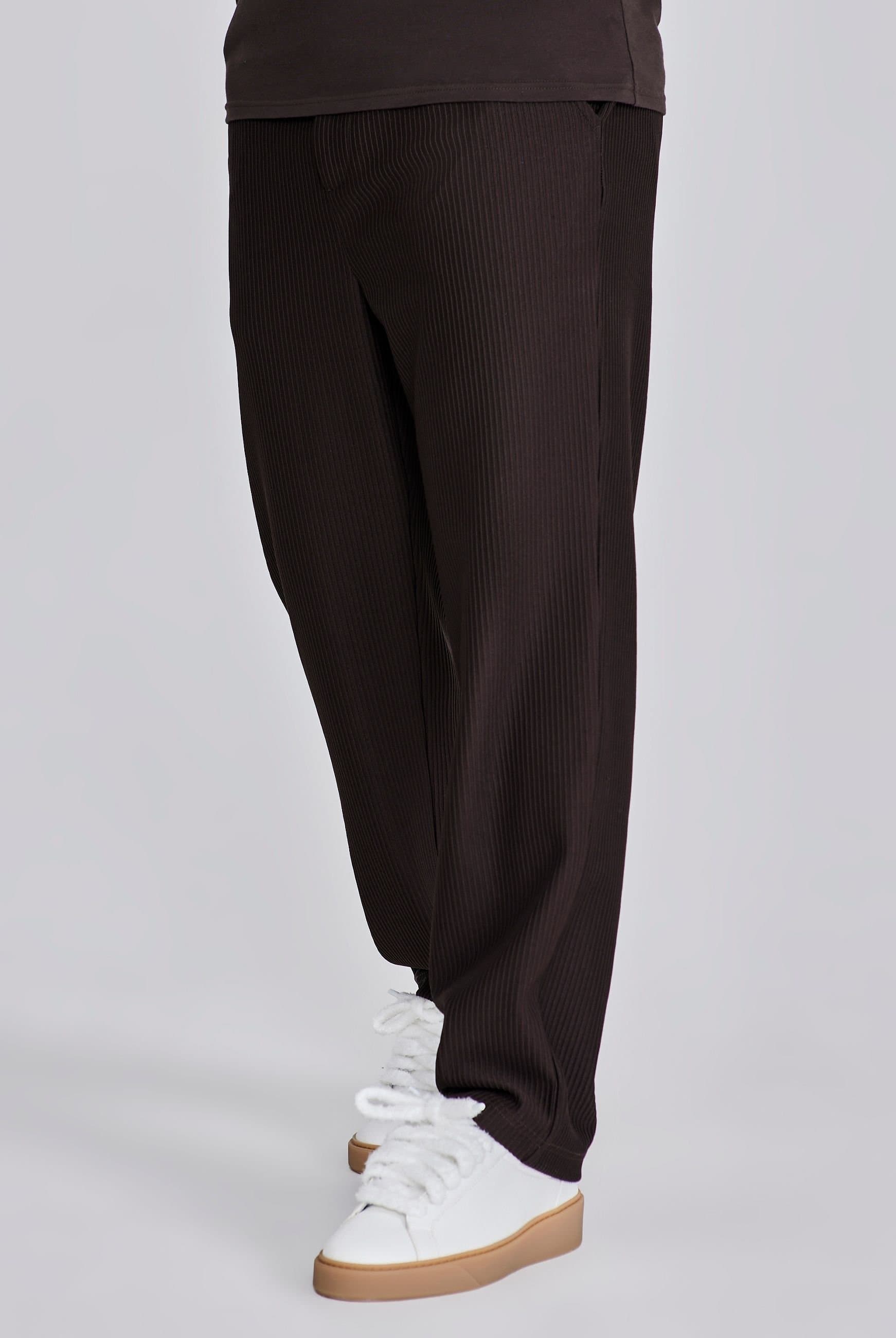 SikSilk SikSilk Men's Ribbed Smart Pants in Brown